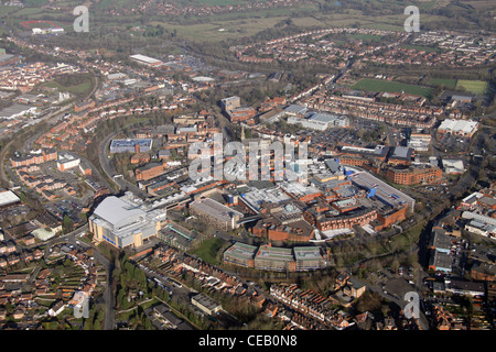 Luftaufnahme des Stadtzentrums von Redditch, West Midlands Stockfoto