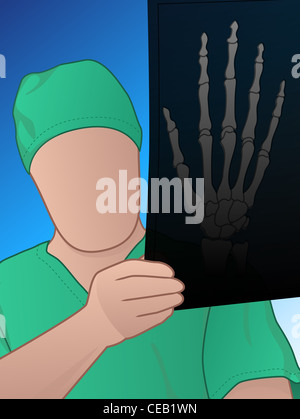 Arzt suchen bei xray Stockfoto