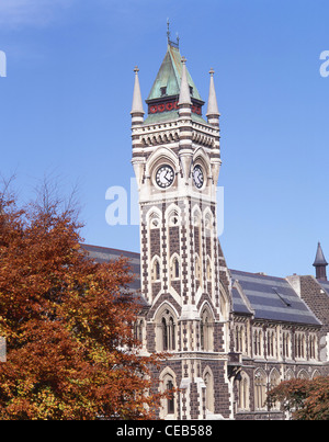 Universität Clocktower, University of Otago, Dunedin, Region Otago, Südinsel, Neuseeland Stockfoto