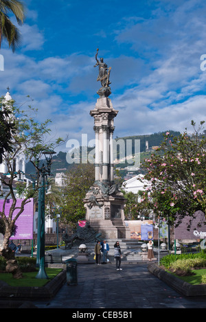 Das Monument der Unabhängigkeit für den Krieg von Unabhängigkeit mit Spanien im Jahre 1809 in Quito, Ecuador. Stockfoto