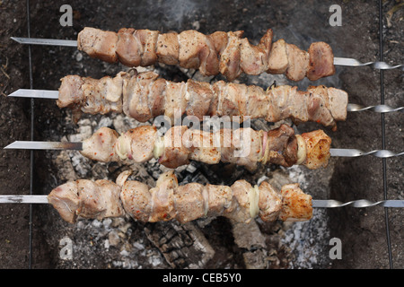 Fleisch auf dem grill Stockfoto