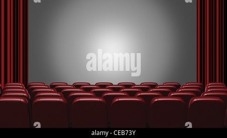 Kinosaal. 3D-Rendering. Auf dem Bildschirm anzeigen Stockfoto