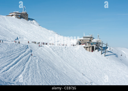 Kasprowy Wierch und Seilbahn. Tatra im Winter. Stockfoto