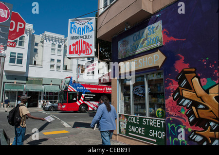 Die Haight Ashbury Viertel von San Francisco in Kalifornien, USA Stockfoto