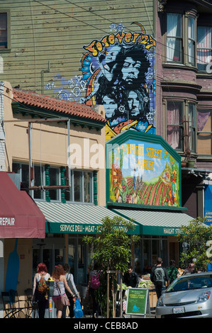 Die Haight Ashbury Viertel von San Francisco in Kalifornien, USA Stockfoto