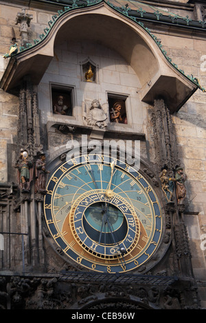 Die astronomische Uhr am alten Rathaus, Prag Stockfoto