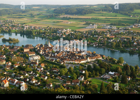 Stein am Rhein von oben. Stockfoto