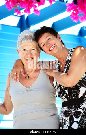 Ältere Mutter und Tochter. Stockfoto