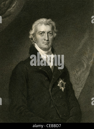 1830-Gravur von Robert Banken Jenkinson, 2. Earl of Liverpool. Stockfoto