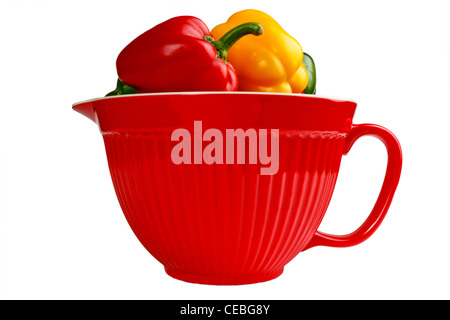 Rote Küche Krug mit Paprika Stockfoto
