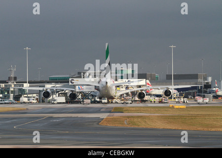 Emirates A6-EDH-Airbus a-380 Manchester Airport Stockfoto