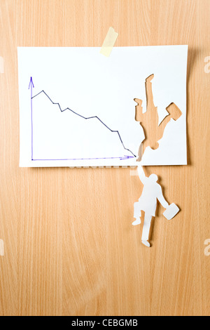 Das Konzept-Bild, werden das Papier Person versucht gehalten werden. Stockfoto