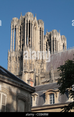 Die Cathedrale Notre Dame, Reims, Frankreich. (Notre-Dame de Reims (unsere Dame von Reims)). Stockfoto