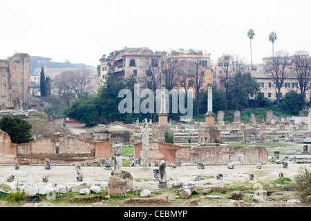 Römische Forum Ruins of diverse wichtige alte Regierungsgebäude in der Mitte der Stadt von Rom. Stockfoto