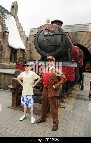 Universal Studios Inseln des Abenteuers die Zauberwelt von Harry Potter Hogwarts express Stockfoto