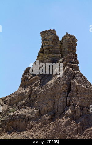 American Badlands National Park South Dakota in den USA US Low-angle Close up Niemand vertikal Hi-res Stockfoto