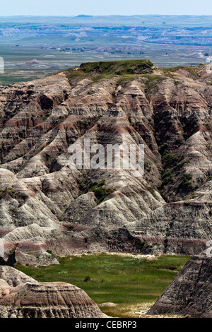 Badlands Mounds Rocky Mountains National Park South Dakota in den USA wunderschöne Landschaft Natur von oben niemand horizontal hochauflösende Stockfoto