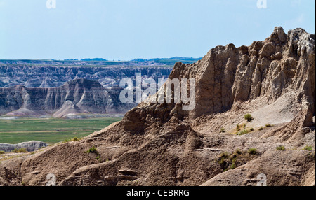 Badlands National Park Rocky Mountains National Park South Dakota in den USA USA über der Höhe der wunderschönen Landschaft, die niemand horizontal hochauflösende Stockfoto