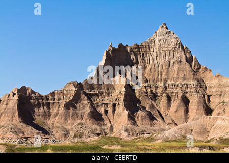 Badlands Rocky Mountains National Park South Dakota in den USA USA niedriger Winkel von unten schöne Landschaft Vorderansicht niemand horizontal hochauflösende Landschaft Stockfoto