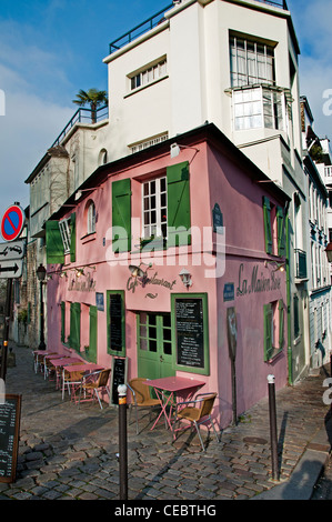 Lapin Agile berühmten Montmartre Kabarett am 22 Rue des Saules 18. Arrondissement Pariss Frankreich Französisch Stockfoto