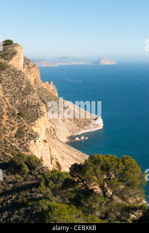 Aussicht vom Gipfel der Sierra Helada, Costa Blanca, Spanien Stockfoto