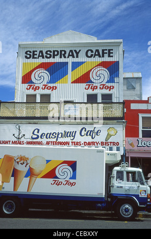 Seaspray Cafe, London Quay, Picton, Queen Charlotte Sound, Marlborough Sounds, Marlborough Region, Südinsel, Neuseeland Stockfoto