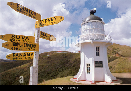 Cape Reinga Leuchtturm, Cape Reinga, Northland Region, Nordinsel, Neuseeland Stockfoto