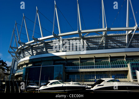 Klappdach Pylonen Unterstützung Kabel neu renovierte BC Place Stadium Downtown Vancouver Stockfoto