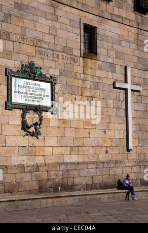 Wand im Convento de San Paio de Antealtares Stockfoto