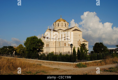 Ukraine. St. Vladimir Kathedrale. Neo-byzantinischen Russisch-orthodoxe Kirche. des 19. Jahrhunderts. Von Osadchiy rekonstruiert. Sewastopol. Stockfoto