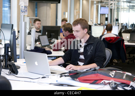 Mitarbeiter in einem Büro bei Skype Worldwide Headquarters, Tallinn, Estland Stockfoto