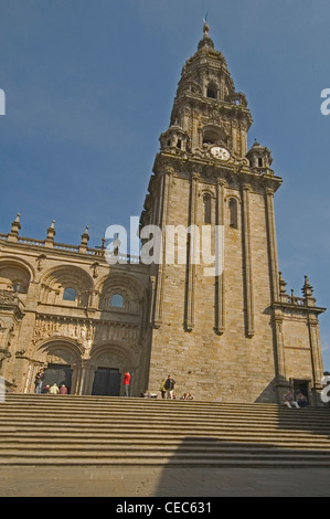 Europa, Spanien, Santiago De Compostela, katholische Kathedrale (1075), Eingang an der Praza Das Praterias Stockfoto