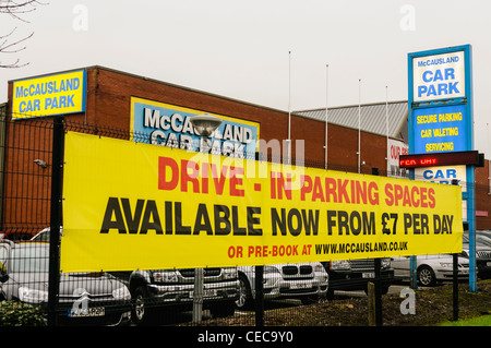 McCauslands Parkplatz, Belfast International Airport Stockfoto
