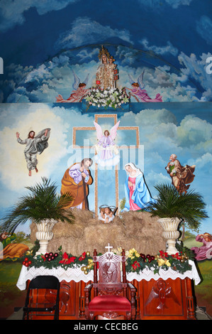 Krippe in der Kirche von Nuestra Señora de Las Mercedes, Guarare, Azuero Peninsula, Panama Stockfoto