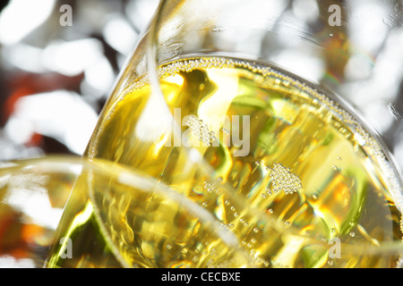 Zwei Gläser Champagner Nahaufnahme. Fron oben anzeigen Stockfoto