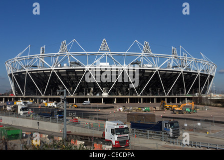 Das Olympiastadion London während des Baus Februar 2012. Stockfoto