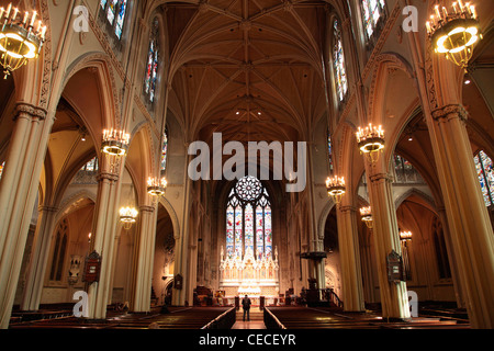 USA, New York, New York City, die Innenansicht der Gotik Grace Church am Broadway Stockfoto