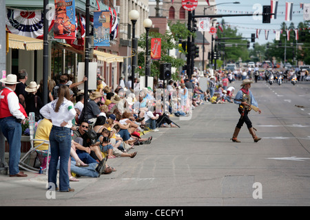 Parade in der Innenstadt von Cheyenne, Wyoming, während die jährliche Feier der Frontier Days. Stockfoto