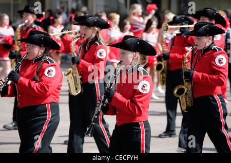 Parade in der Innenstadt von Cheyenne, Wyoming, während die jährliche Feier der Frontier Days. Stockfoto