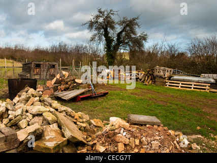 Düstere Landschaft im Winter, England, UK Stockfoto