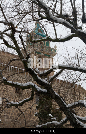 La Cartuja Valldemossa Mallorca Mallorca Winterschnee Balearen-Spanien Stockfoto