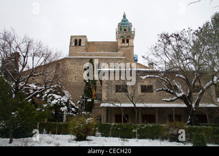 La Cartuja Valldemossa Mallorca Mallorca Winterschnee Balearen-Spanien Stockfoto