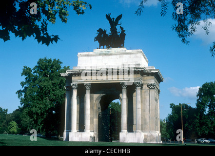 Verfassung Arch, Wellington Arch, Hyde Park Corner, London England UK Stockfoto