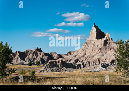 Felsformationen im Bereich Cedar Pass von Badlands Nationalpark, South Dakota. Stockfoto