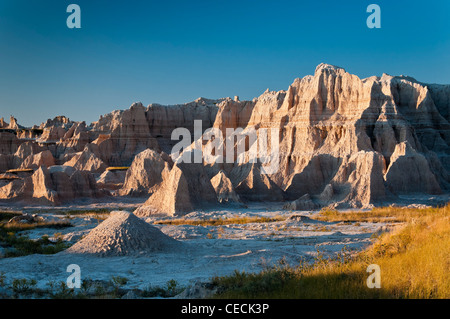 Felsformationen im Bereich Cedar Pass von Badlands Nationalpark, South Dakota. Stockfoto