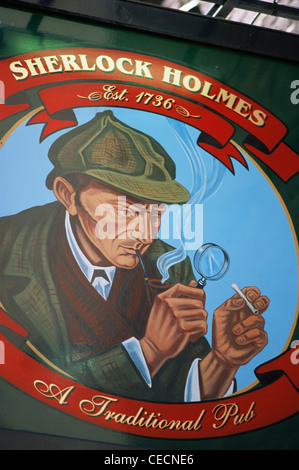 England, London, Sherlock Holmes Pub Schild Stockfoto