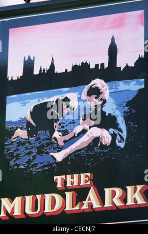 England, London, dem Mudlark Pub Schild Stockfoto