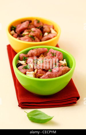 Rosa Gnocchi. Rezept erhältlich Stockfoto