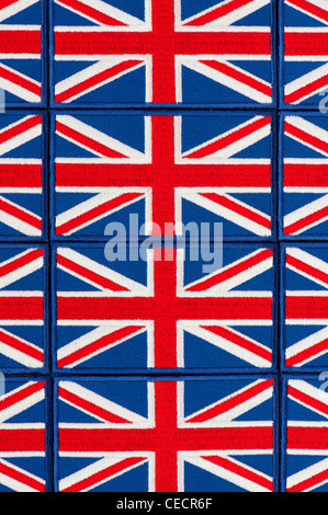 Union Jack Flagge gestickt Patch Muster Stockfoto