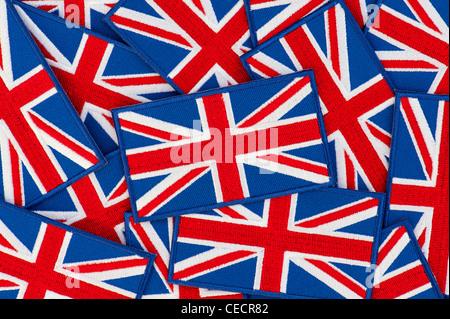 Union Jack Flagge gestickt Patch Muster Stockfoto